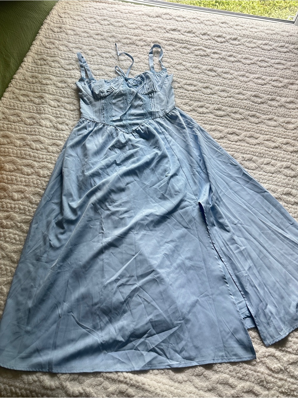 Light Blue Sleeveless Midi Dress